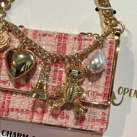 Piper K Pink Polka Dot Bow Purse Bag Charm - Picture 6 of 8